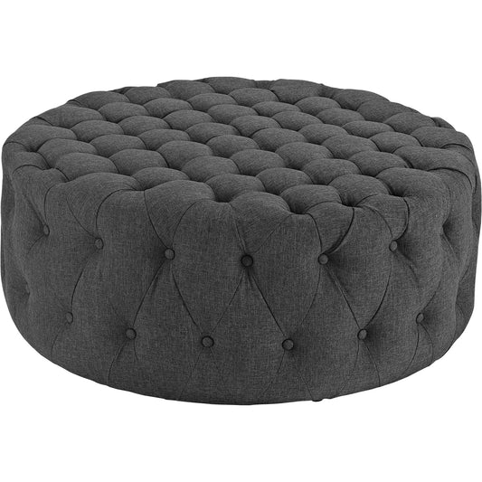 Nevaeh Upholstered Fabric Ottoman by Evans & Londeen. Made from plywood, foam, fabric, yuhua fabric, seat cushion: 22kg, m3 density foam, back cushion:18kg, m3 density foam. 5pcs black plastic legs, solid wood in a modern styl