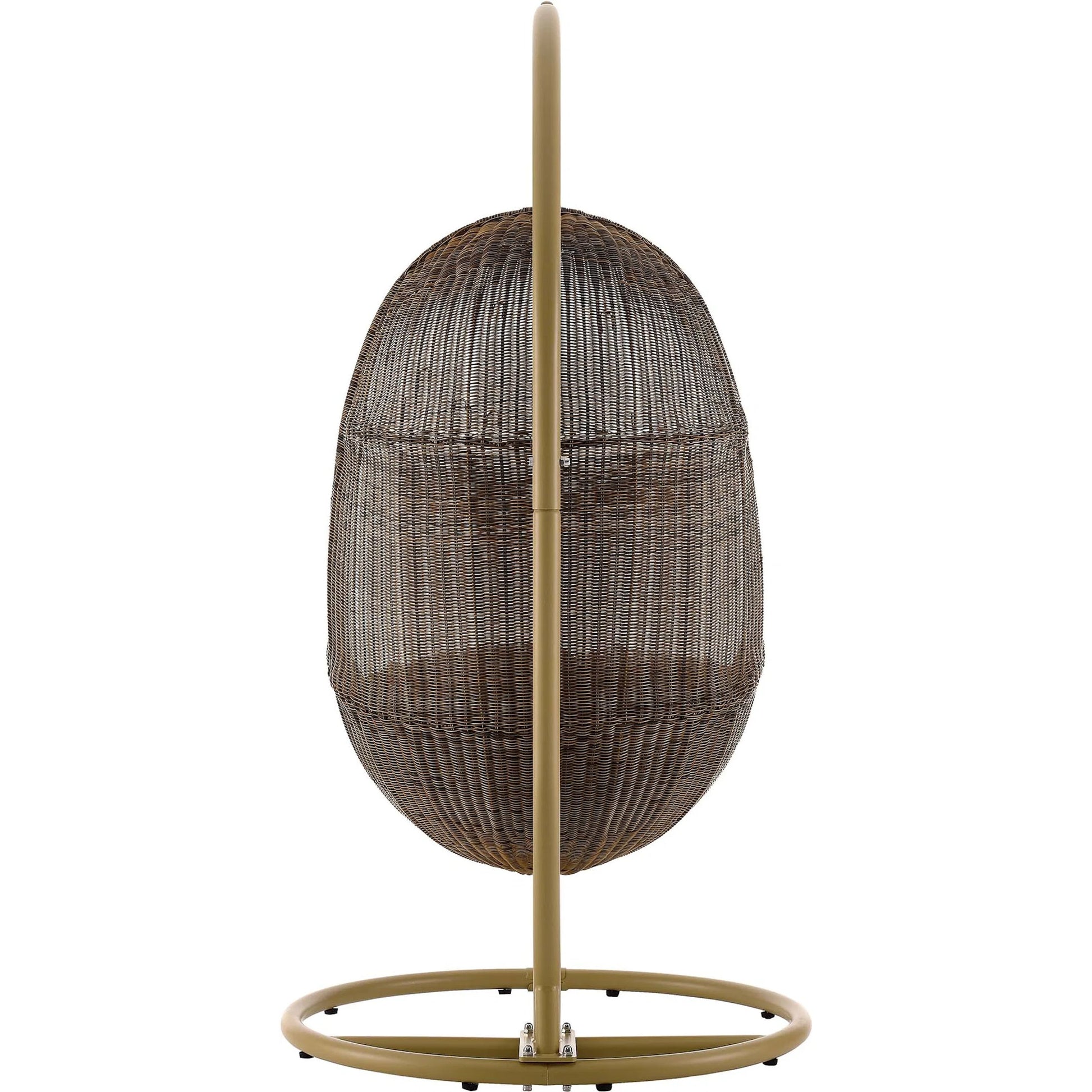 Middleton Wood Swing Chair With Stand by Evans & Londeen in coffee white. Made from wood in a rustic style.