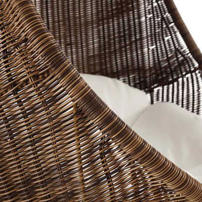 Middleton Wood Swing Chair With Stand by Evans & Londeen in coffee white. Made from wood in a rustic style.