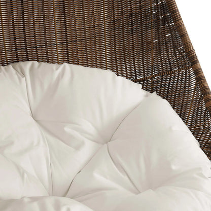 Middleton Wood Swing Chair With Stand by Evans & Londeen in coffee white. Made from wood in a rustic style.