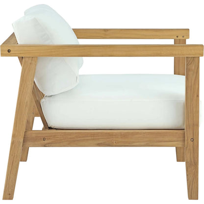 Ellie Teak Armchair by Evans & Londeen in natural white. Made from teak solid wood in a modern style.