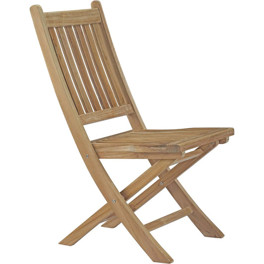 Andover Outdoor Folding Chair by Evans & Londeen in natural. Made from teak solid wood, folded, chair weight capacity 441 lbs in a modern style.