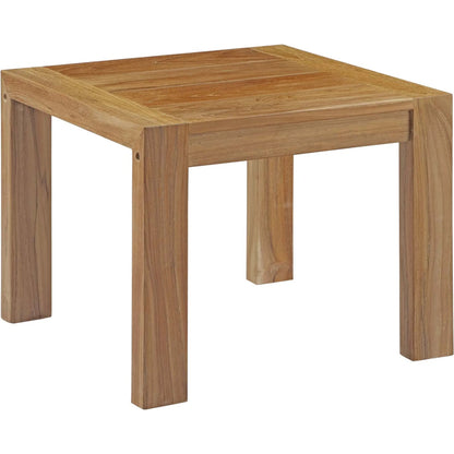 Natalia Wood Side Table by Evans & Londeen in natural. Made from teak solid wood kd structure in a modern style.