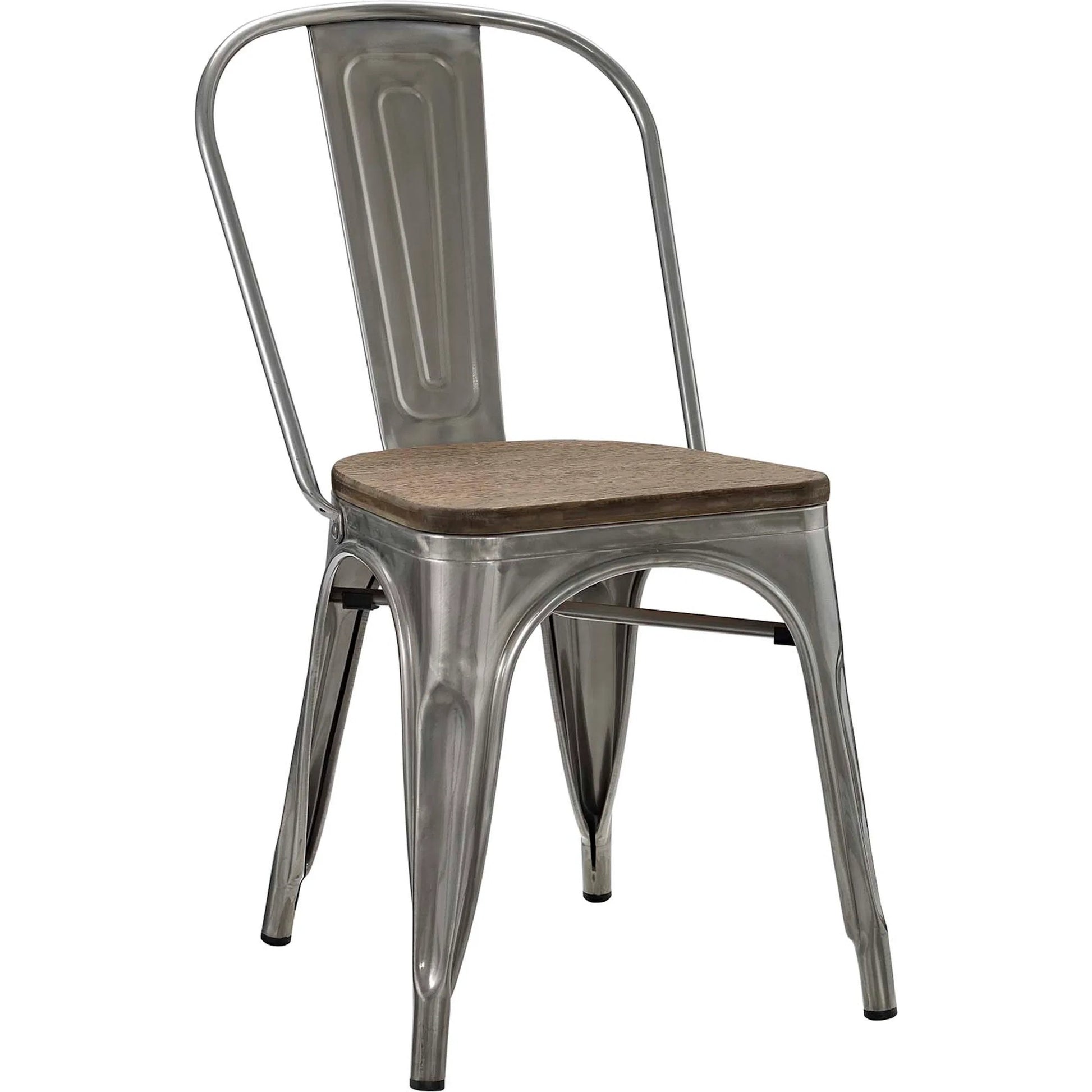 Galton Dining Chair (Set of 2) by Evans & Londeen in white. Made from distressing powder coated steel, laminated bamboo cushion with paint in a modern style.
