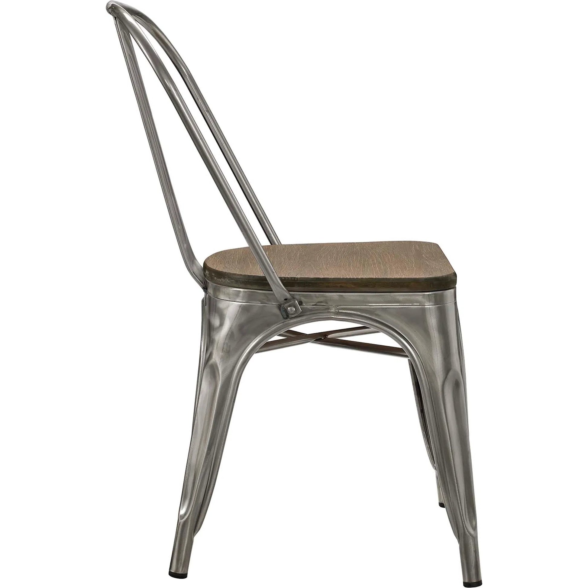 Galton Dining Chair (Set of 2) by Evans & Londeen in white. Made from distressing powder coated steel, laminated bamboo cushion with paint in a modern style.