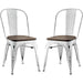 Galton Dining Chair (Set of 2) by Evans & Londeen. Made from distressing powder coated steel, laminated bamboo cushion with paint in a modern style.