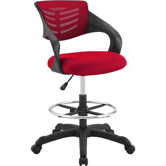 Aberdeen Mesh Drafting Chair by Evans & Londeen. Made from backrest is polypropylene frame with mesh fabric, seat cushion: thick mesh fabric, bentwood, m3 density foam, pp castors: dia 2.5in, 8in height adjustable powder coate
