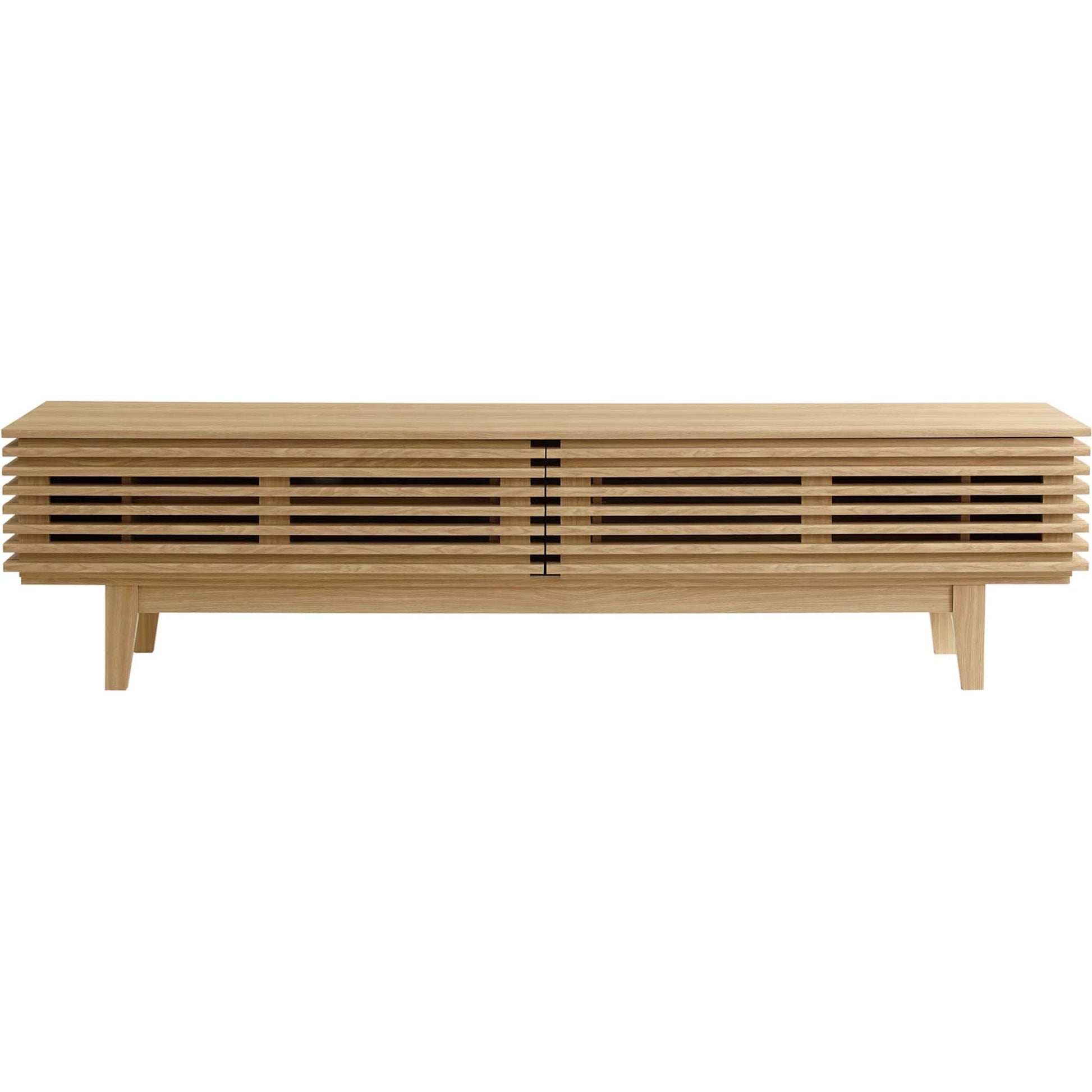 Rennell 71" TV Stand by Evans & Londeen. Made from foam pad, metal bar, pen duplo, cover, key l4 in a modern style.