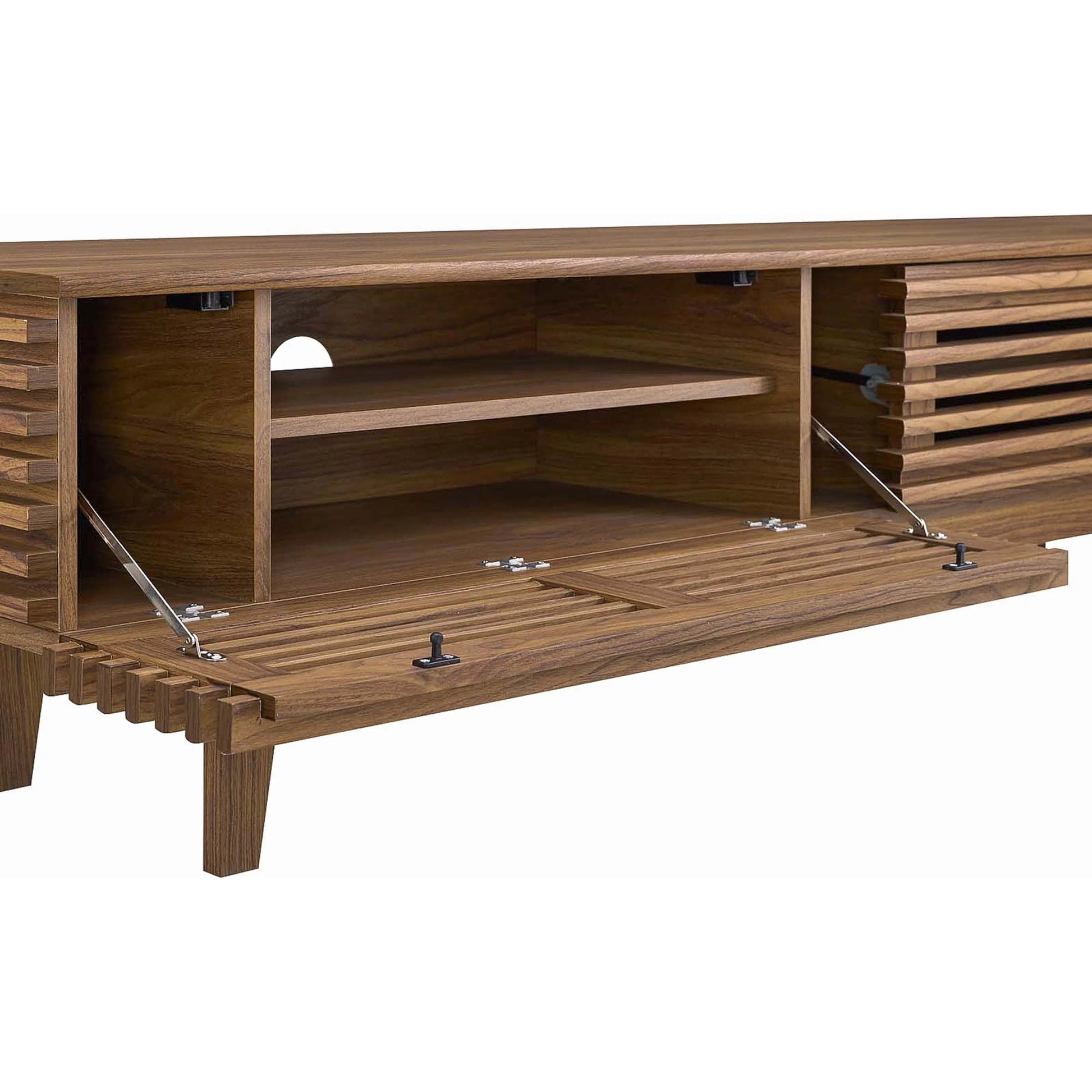 Rennell 71" TV Stand by Evans & Londeen. Made from foam pad, metal bar, pen duplo, cover, key l4 in a modern style.