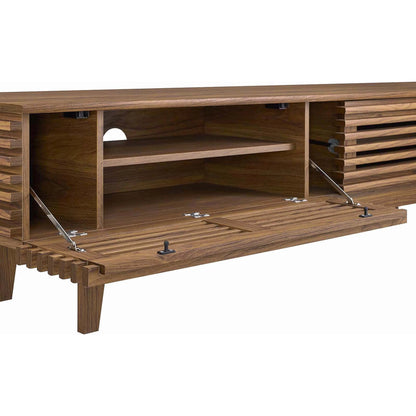 Rennell 71" TV Stand by Evans & Londeen. Made from foam pad, metal bar, pen duplo, cover, key l4 in a modern style.