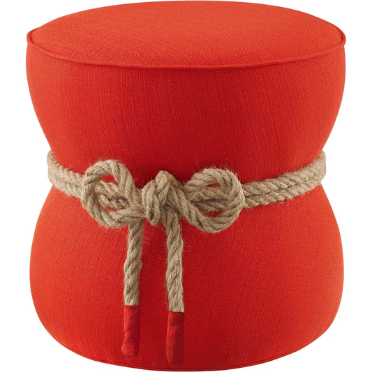Arecibo Ottoman by Evans & Londeen in atomic red. Made from plywood, solid wood, yuhua fabric, 100% polyester, rubber foot caps, polyester wadding in a eclectic & global style.
