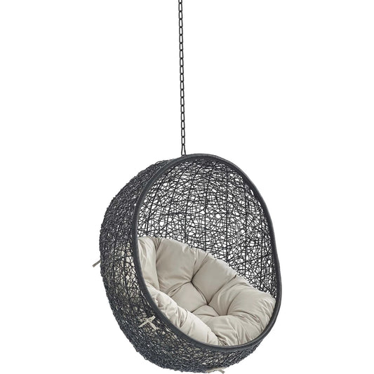 Lucas Sunbrella Swing Lounge Chair by Evans & Londeen. Made from powder coated steel frame in a coastal style.