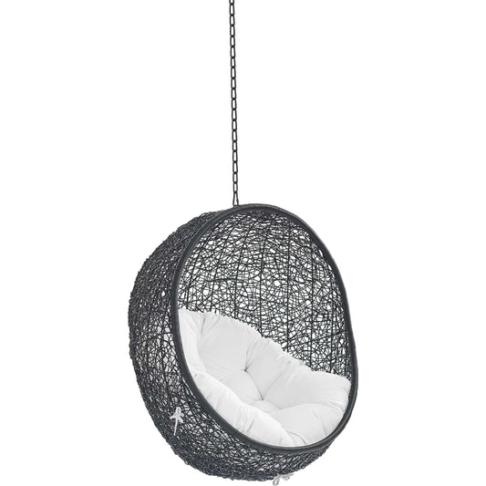 Lucas Sunbrella Swing Lounge Chair by Evans & Londeen. Made from powder coated steel frame in a coastal style.