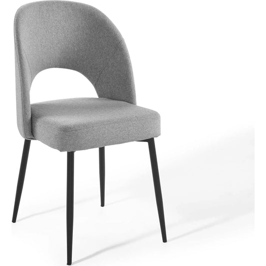 Alamosa Upholstered Fabric Dining Chair by Evans & Londeen. Made from 100% polyester, yuhua, shaotai fabric, 4pcs of black pastic foot pins, metal tube matte black coating, plywood in a modern style.