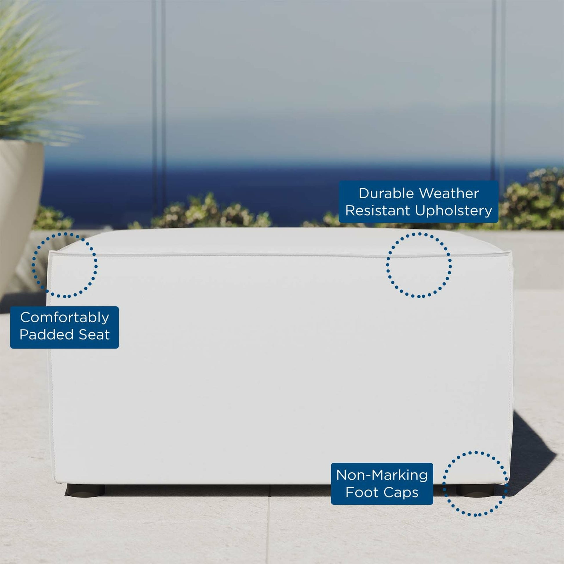 Foote Sectional Sofa Ottoman by Evans & Londeen. Made from foam density 28kg, m3, french piping 10mm, aluminum tube 20*20*1.2mm，φ16*1.2mm in a modern style.