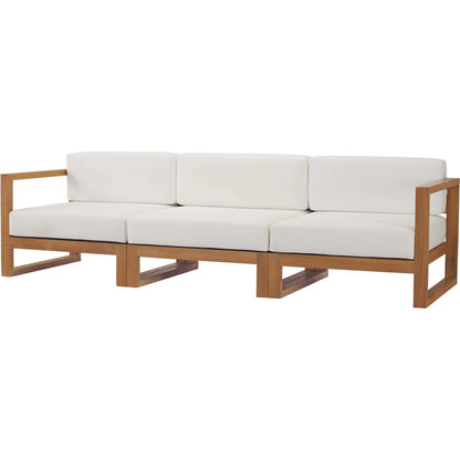 Natalia 3-Piece Teak Wood Sectional Sofa Set by Evans & Londeen in natural white. Made from unique in a modern style.