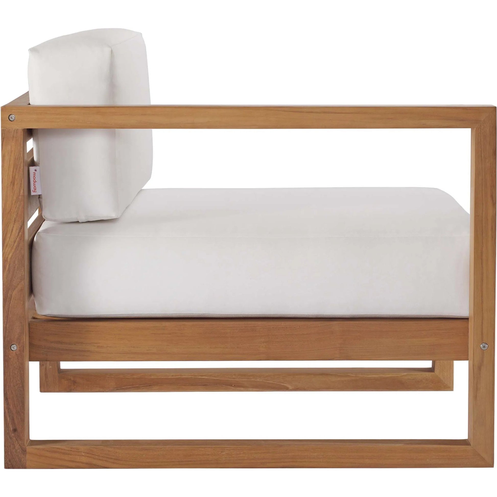 Natalia 2-Piece Teak Wood Sectional Sofa Loveseat by Evans & Londeen in natural white. Made from unique in a modern style.