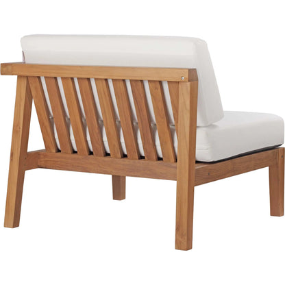 Ellie Teak Wood 2-Seater Loveseat by Evans & Londeen in natural white. Made from fabric cartenza 130, foam density 22 in a modern style.