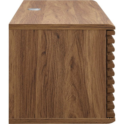 Rennell 46" Wall-Mount Media Console TV Stand by Evans & Londeen in walnut. Made from hcl pp df, mdf, polypropylene in a modern style.