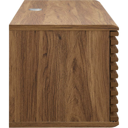 Rennell 46" Wall-Mount Media Console TV Stand by Evans & Londeen in walnut. Made from hcl pp df, mdf, polypropylene in a modern style.