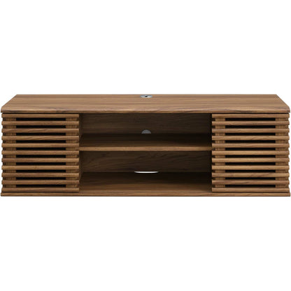 Rennell 46" Wall-Mount Media Console TV Stand by Evans & Londeen in walnut. Made from hcl pp df, mdf, polypropylene in a modern style.