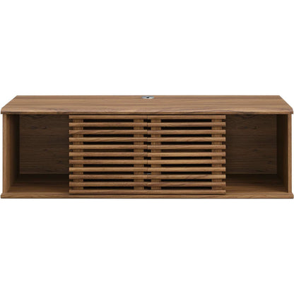 Rennell 46" Wall-Mount Media Console TV Stand by Evans & Londeen in walnut. Made from hcl pp df, mdf, polypropylene in a modern style.