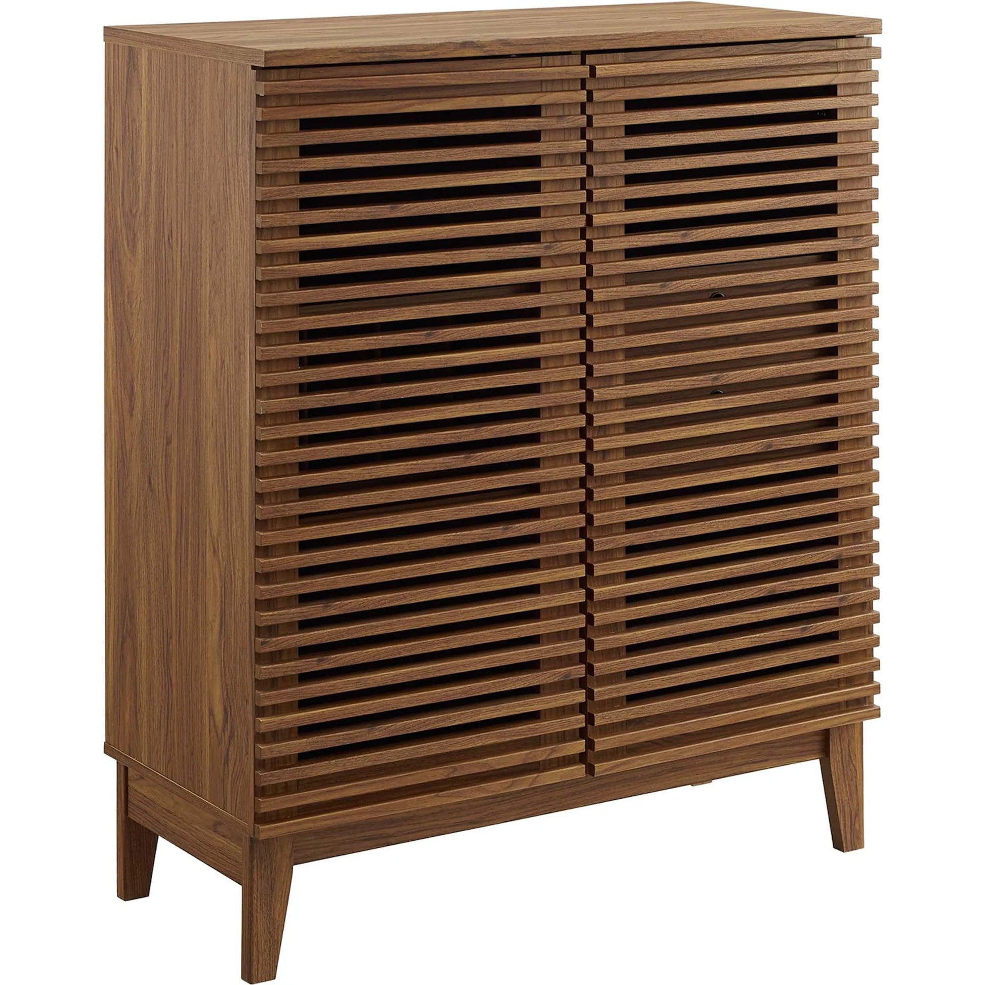 Rennell Bar Cabinet by Evans & Londeen in walnut. Made from solidwood, mdf, polypropylene in a modern style.