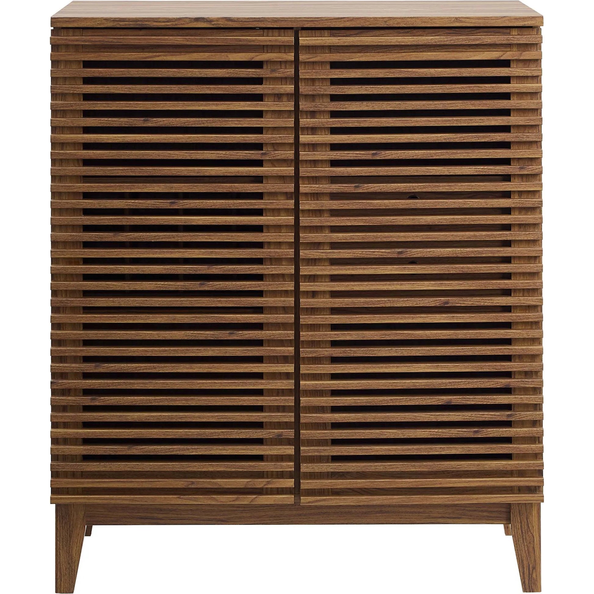 Rennell Bar Cabinet by Evans & Londeen in walnut. Made from solidwood, mdf, polypropylene in a modern style.