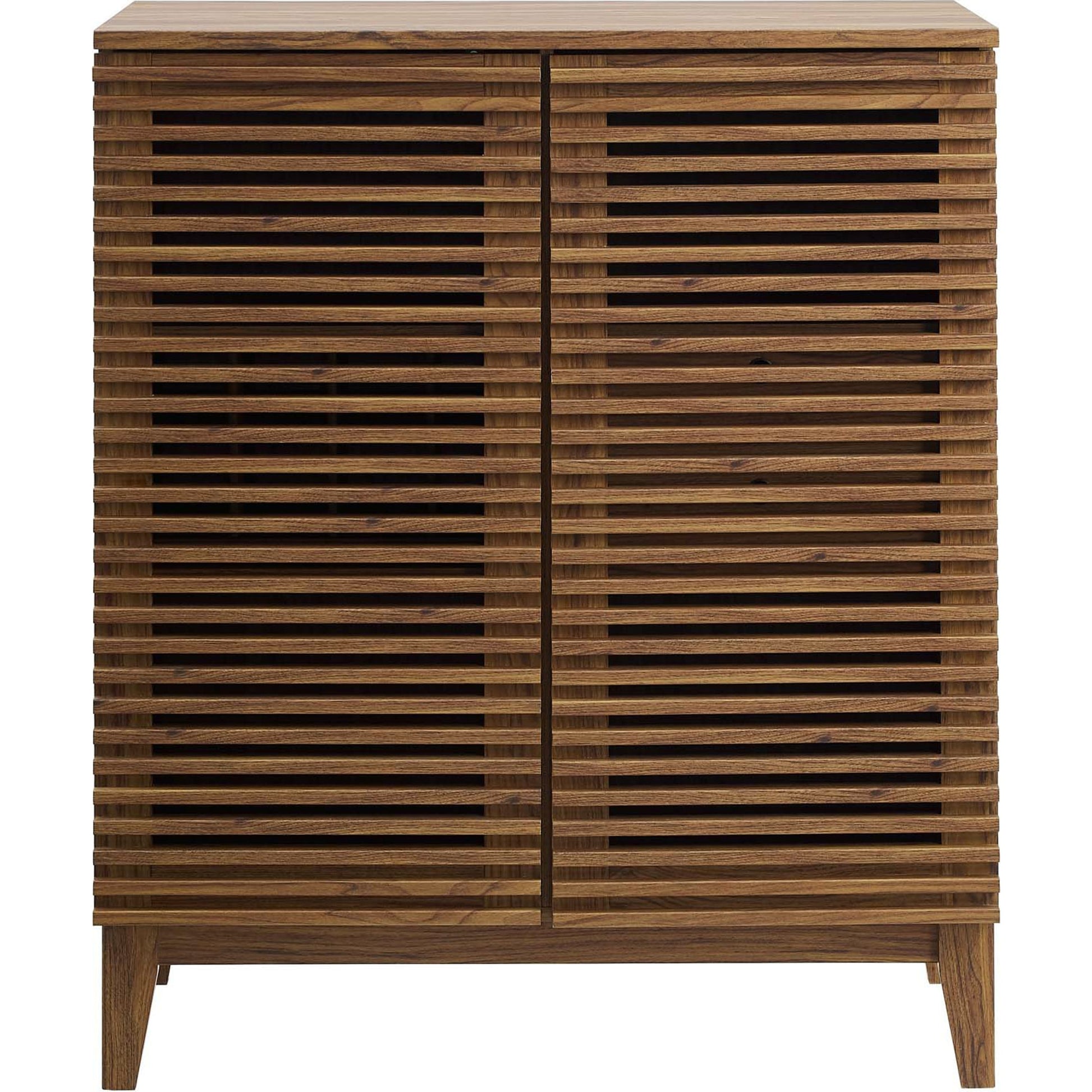 Rennell Bar Cabinet by Evans & Londeen in walnut. Made from solidwood, mdf, polypropylene in a modern style.