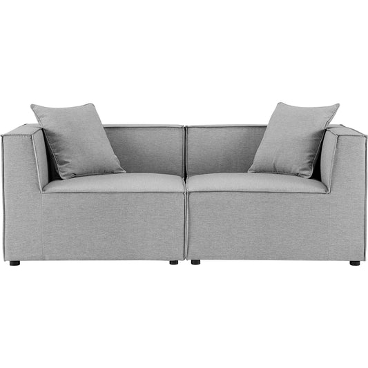 Foote 2-Piece Sectional Sofa Loveseat by Evans & Londeen. Made from foam density 28kg, m3, back cushion is filling with doll cotton, aluminum tube in a modern style.