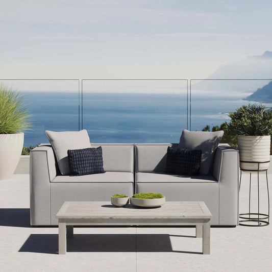 Foote 2-Piece Sectional Sofa Loveseat by Evans & Londeen. Made from foam density 28kg, m3, back cushion is filling with doll cotton, aluminum tube in a modern style.