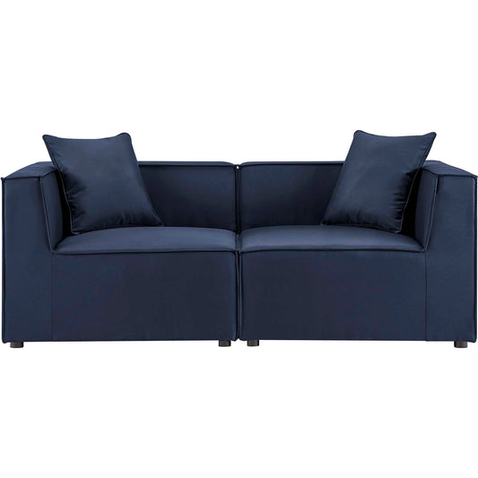 Foote 2-Piece Sectional Sofa Loveseat by Evans & Londeen. Made from foam density 28kg, m3, back cushion is filling with doll cotton, aluminum tube in a modern style.
