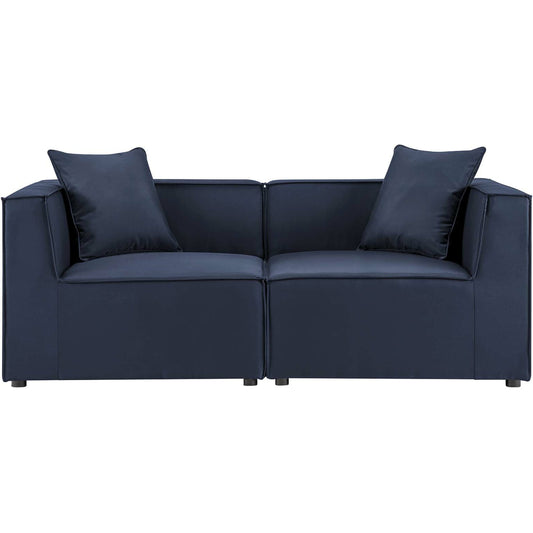 Foote 2-Piece Sectional Sofa Loveseat by Evans & Londeen. Made from foam density 28kg, m3, back cushion is filling with doll cotton, aluminum tube in a modern style.