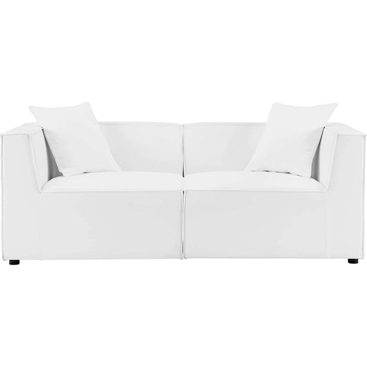 Foote 2-Piece Sectional Sofa Loveseat by Evans & Londeen. Made from foam density 28kg, m3, back cushion is filling with doll cotton, aluminum tube in a modern style.