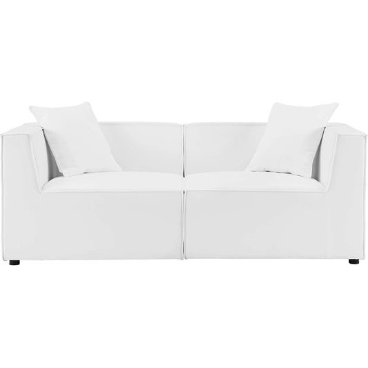 Foote 2-Piece Sectional Sofa Loveseat by Evans & Londeen. Made from foam density 28kg, m3, back cushion is filling with doll cotton, aluminum tube in a modern style.