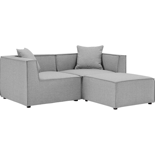 Foote Loveseat and Ottoman Set by Evans & Londeen. Made from foam density 28kg, m3, back cushion is filling with doll cotton, aluminum tube in a modern style.
