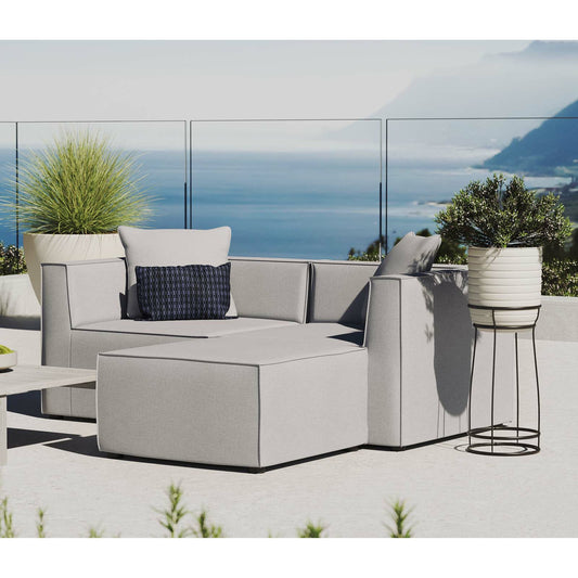 Foote Loveseat and Ottoman Set by Evans & Londeen. Made from foam density 28kg, m3, back cushion is filling with doll cotton, aluminum tube in a modern style.