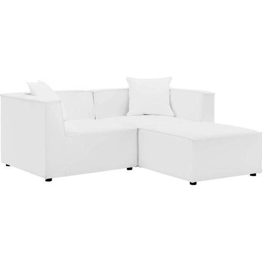 Foote Loveseat and Ottoman Set by Evans & Londeen. Made from foam density 28kg, m3, back cushion is filling with doll cotton, aluminum tube in a modern style.