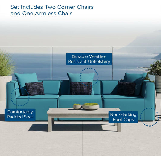 Foote 3-Piece Sectional Sofa by Evans & Londeen. Made from foam density 28kg, m3, back cushion is filling with doll cotton, aluminum tube in a modern style.