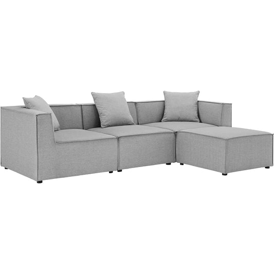 Foote 4-Piece Sectional Sofa by Evans & Londeen. Made from foam density 28kg, m3, back cushion is filling with doll cotton, aluminum tube in a modern style.