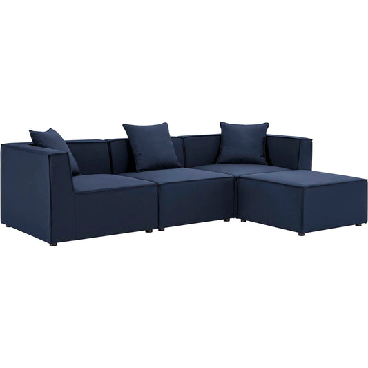 Foote 4-Piece Sectional Sofa by Evans & Londeen. Made from foam density 28kg, m3, back cushion is filling with doll cotton, aluminum tube in a modern style.