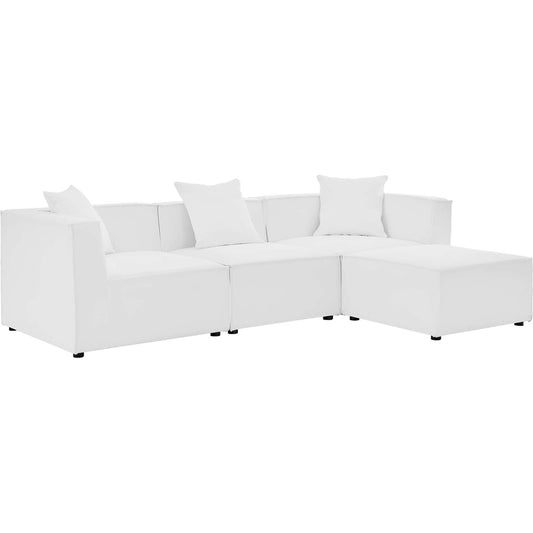 Foote 4-Piece Sectional Sofa by Evans & Londeen. Made from foam density 28kg, m3, back cushion is filling with doll cotton, aluminum tube in a modern style.