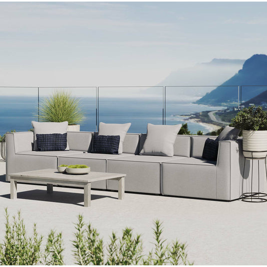 Foote 4-Piece Sectional Sofa by Evans & Londeen. Made from foam density 28kg, m3, back cushion is filling with doll cotton, aluminum tube in a modern style.