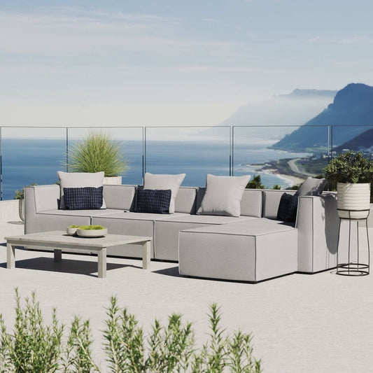 Foote 5-Piece Sectional Sofa by Evans & Londeen. Made from foam density 28kg, m3, back cushion is filling with doll cotton, aluminum tube in a modern style.