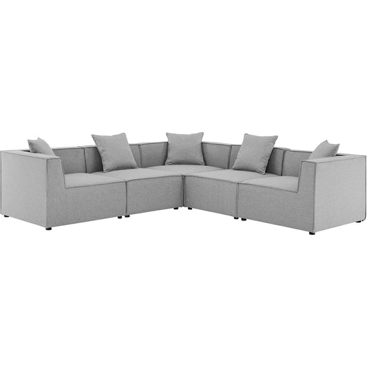 Foote 5-Piece Sectional Sofa by Evans & Londeen. Made from foam density 28kg, m3, back cushion is filling with doll cotton, aluminum tube in a modern style.