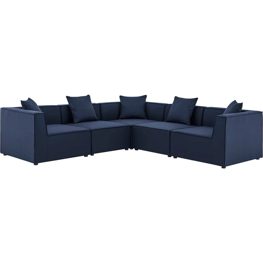 Foote 5-Piece Sectional Sofa by Evans & Londeen. Made from foam density 28kg, m3, back cushion is filling with doll cotton, aluminum tube in a modern style.