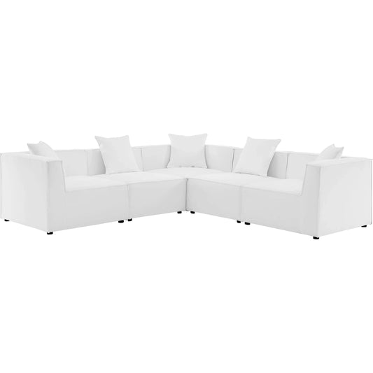 Foote 5-Piece Sectional Sofa by Evans & Londeen. Made from foam density 28kg, m3, back cushion is filling with doll cotton, aluminum tube in a modern style.