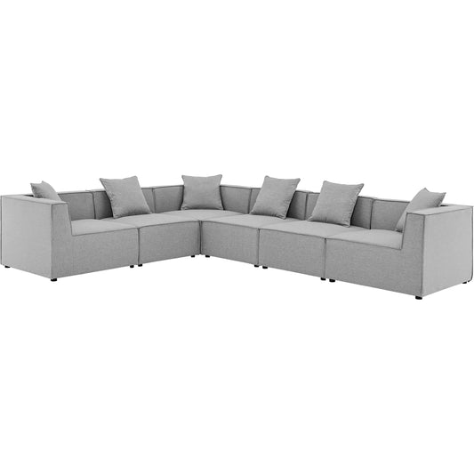 Foote 6-Piece Sectional Sofa by Evans & Londeen. Made from foam density 28kg, m3, back cushion is filling with doll cotton, aluminum tube in a modern style.