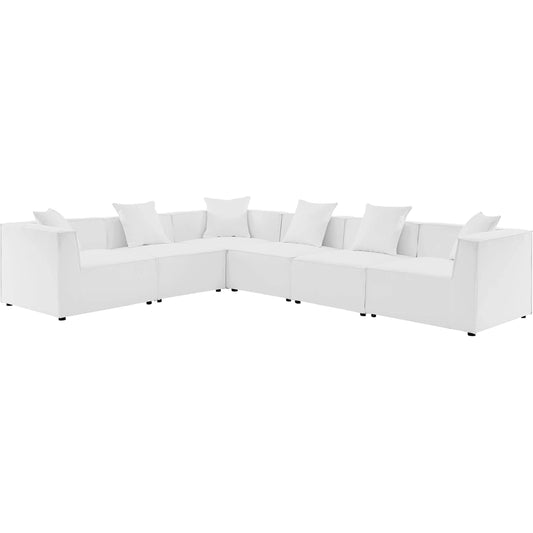 Foote 6-Piece Sectional Sofa by Evans & Londeen. Made from foam density 28kg, m3, back cushion is filling with doll cotton, aluminum tube in a modern style.