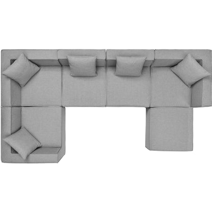 Foote 6-Piece Sectional Sofa by Evans & Londeen. Made from foam density 28kg, m3, back cushion is filling with doll cotton, aluminum tube in a modern style.